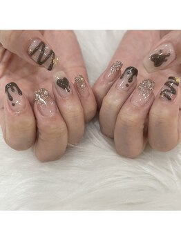 バレンタインネイル