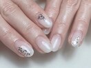 キラキラ　シンプルネイル