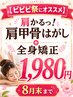 【ビビビ祭におすすめ】肩かるっ！肩甲骨はがし+全身矯正￥1,980