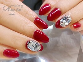 ◎新色レッド＊ビジューネイル