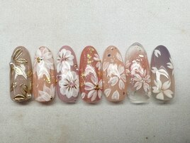 ワンカラー/グラデ＋アート追加