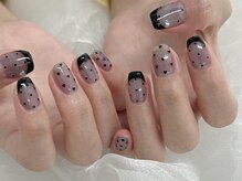 リン 恵比寿(RiN.)/ブラックフレンチネイル　akane