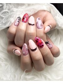 バレンタインネイル