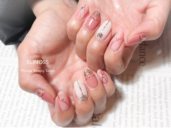 ブリノス(BLINOSS)/大人可愛い☆ピンクミラーネイル