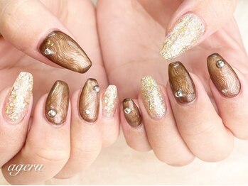アゲル ネイルアンドアイラッシュ(ageru &nbsp;Nail&EyeLush】)の写真/【ネイル上級者も大満足な高技術☆】カラーやアートの種類が豊富なので満足度◎理想なデザインが叶う♪