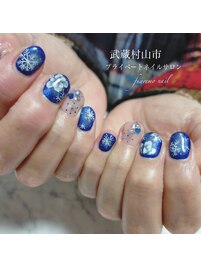 春の雪景色とフラワーデザイン