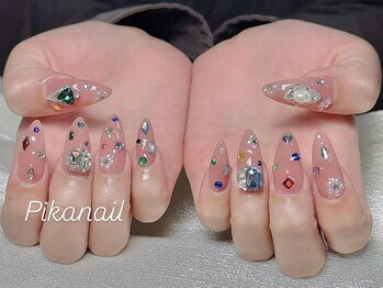ピカネイル 上野 御徒町(Pika Nail)/チップxピンクxパーツ
