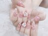 【長さ出し10本】憧れの美爪ロングネイルワンカラー+アート付き