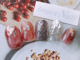 赤ニュアンスネイル