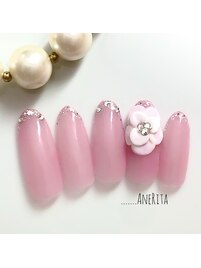 綺麗め☆3Dフラワーネイル
