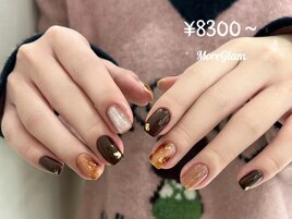 べっ甲 秋ネイル　冬ネイル