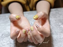 ワイネイル(Y.nail)/チェックデザインに推しデザイン