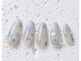 フラワー×水滴ネイル