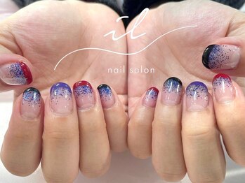 イル 神戸店/ラメグラデーション×フレンチ