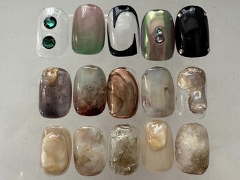 スー 新町店(Su___)の写真/3種類のサンプルデザインから選べる♪絶妙な配色バランスでニュアンスと透け感を演出。フィルイン対応◎