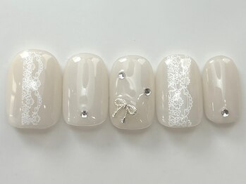 ネイルメゾン 天神店(NAIL MAISON)/ワンホンレースリボン¥7000