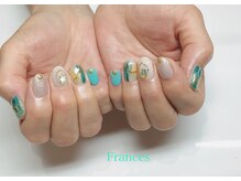 フランセス(Frances)/縦マーブル　グリーン