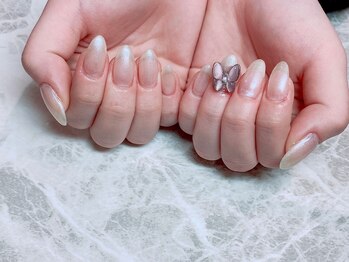 エステティックアンドネイル ローズ(ESTHETIC&NAIL Rose)/ワンカラー×蝶々