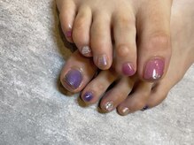 エレガネイル(elega nail)/埋め尽くし×ミラーネイル