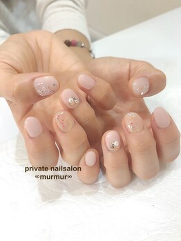 プライベート ネイルサロン マーマ(murmur)/雪の結晶ネイル