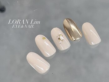 ローランリム(LORAN Lim)/[定額デザイン]上品金箔ネイル
