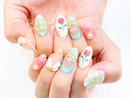 ジェル定額￥9990★チェック薔薇