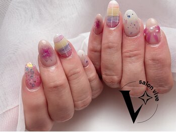 サロン ヴィーヴ(salon Vive)/#ニュアンスチェック#リボン