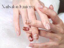 リュミエール(Lumiere)/ブラウンチェックネイル