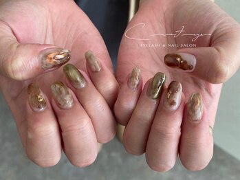 BLabo eyelash&nail 鹿児島中央駅店【まつげパーマ/眉毛/マツエク/ネイル】/ニュアンスネイル