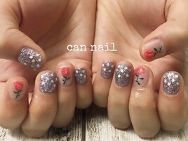 手描きバラネイル♪