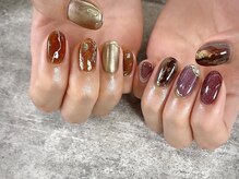 ネイル マックスケリー 大阪梅田(MAXKELLY)/90分アートコース　くすみカラー