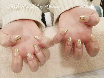 リオッサ オブ ラグーン(RIOSSA of Lagoon)/ガラスフレンチネイル×ミラー