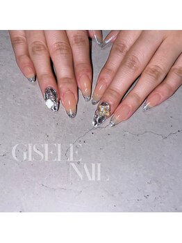 ジゼルネイル(Gisele Nail)/10本長さ出し+ガラスフレンチ