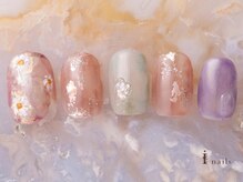 アイネイルズ 吉祥寺店(I nails)/手描きフラワーくすみパステル