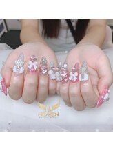 ヘブン ネイル 鶯谷(HEAVEN Nail)/リボン3Dネイル