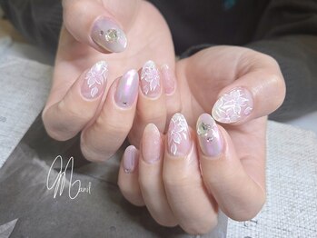 オーロラネイル×桜ネイル