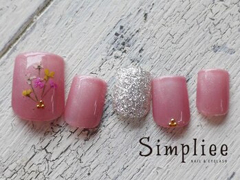 シンプリー 下北沢店(Simpliee)/【フット】押し花ネイル