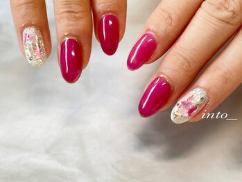 ネイルサロン イントゥ(into_)/ワインレッド　シェル　クリア