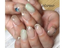 エテル(eterno)/ふわっとストーン柄ネイル