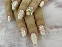 ディーネイル 四条烏丸(D-nail)/【春井】ツイード×ちょうちょ