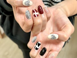 キラキラハートネイル