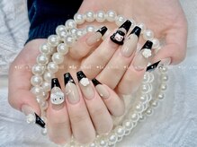 レアネイル 渋谷店(Le’a nail)/黒フレンチ★