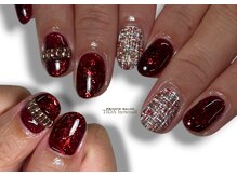 ティダ バイ リエネイル(TIDA by rienail)の雰囲気(キラキラREDがcute☆華奢なツイードとゴールドリングも最高~◎)