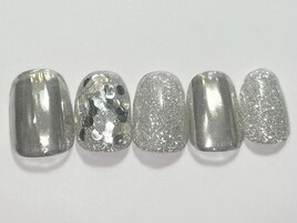 シルバーミラーラメ￥4500