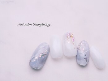ネイルサロン ハートフルキー(Heartful key)/大理石ネイル¥9000