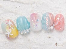 アイネイルズ 横浜WEST店(I-nails)/夏ぷっくりシェル11500円