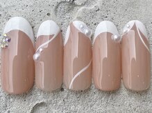 フリークネイル(FREAK Nail)/個性派パールフレンチ ¥12000