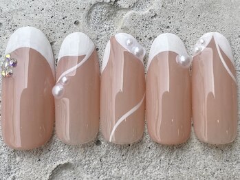 フリークネイル(FREAK Nail)/個性派パールフレンチ ¥12000