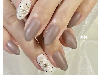 アイビス(ibis)/お花×ドットネイル