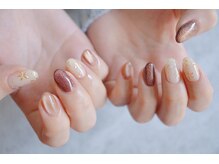 ネイル フライガール(nail FLY GIRL)/お花ミラーネイル♪